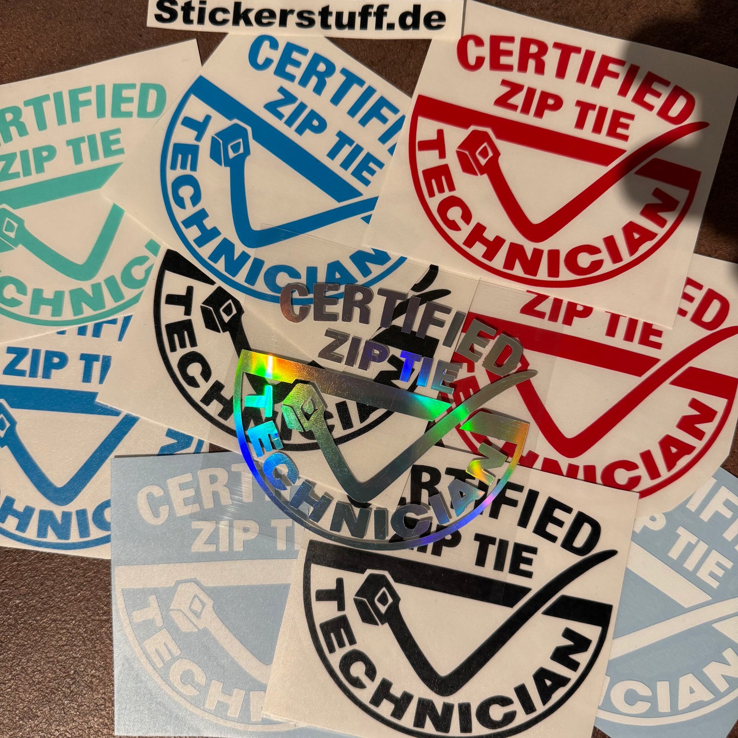 Zertifizierte Zip Tie Technicer Sticker